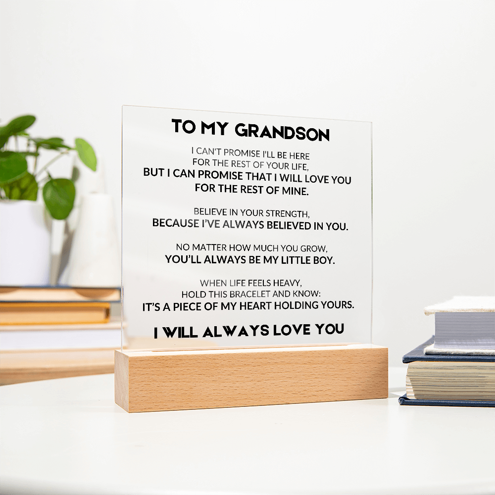 Acrylic Plaque With LED - To My Grandson