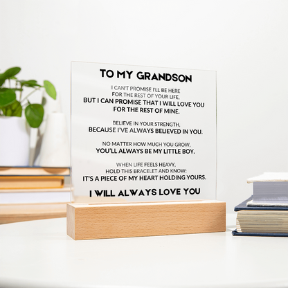 Acrylic Plaque With LED - To My Grandson