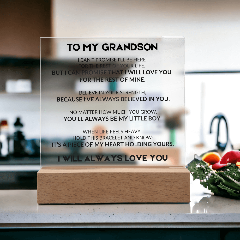 Acrylic Plaque With LED - To My Grandson