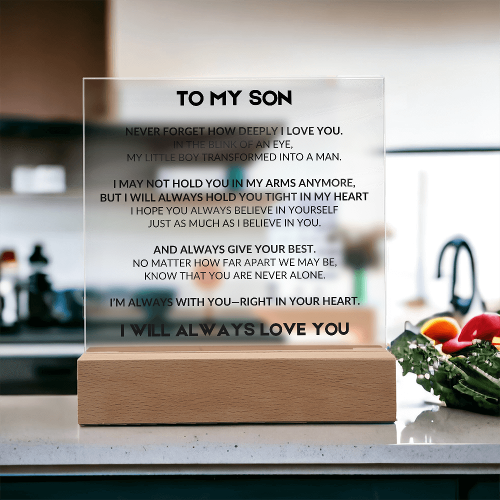 Acrylic Plaque with LED - To My Son