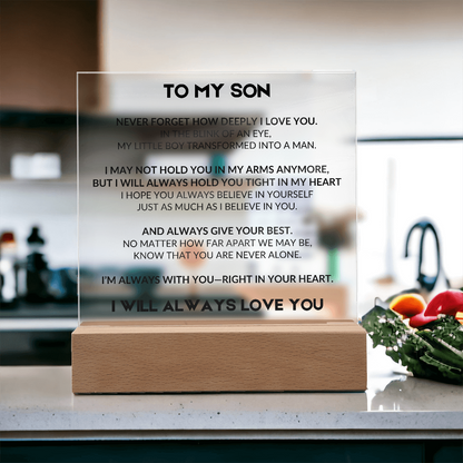 Acrylic Plaque with LED - To My Son