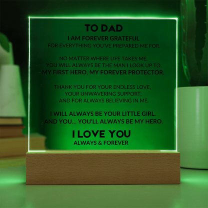 Acrylic Plaque With LED - To My Dad, From Daughter