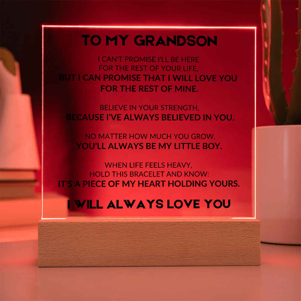 Acrylic Plaque With LED - To My Grandson