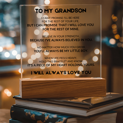 Acrylic Plaque With LED - To My Grandson