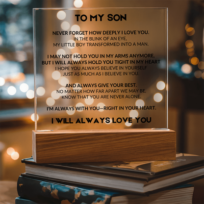 Acrylic Plaque with LED - To My Son