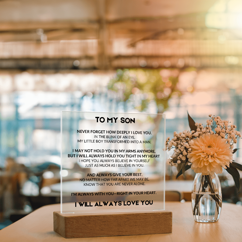 Acrylic Plaque with LED - To My Son