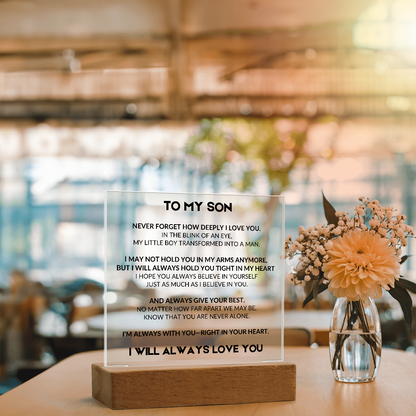 Acrylic Plaque with LED - To My Son