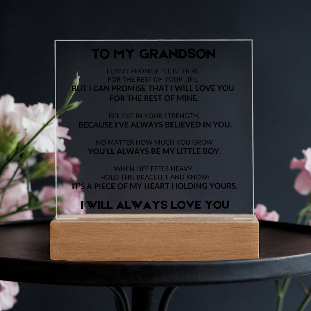 Acrylic Plaque With LED - To My Grandson