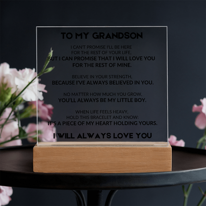 Acrylic Plaque With LED - To My Grandson