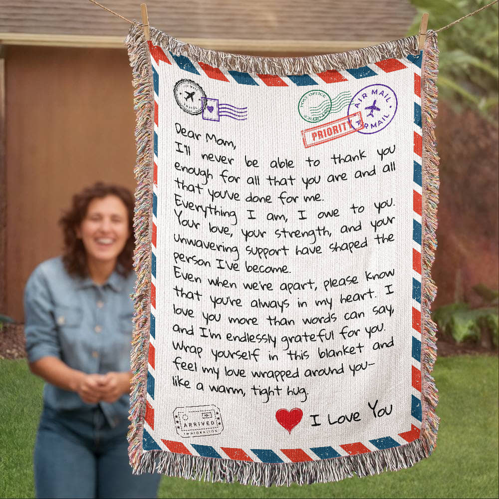 Letter To Mom - Heirloom Woven Blanket (Portrait)