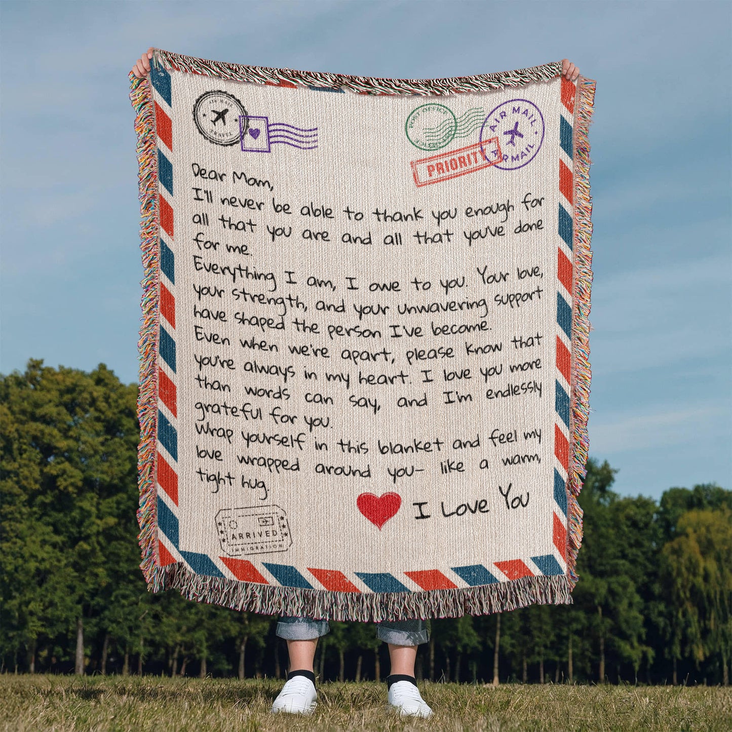 Letter To Mom - Heirloom Woven Blanket (Portrait)