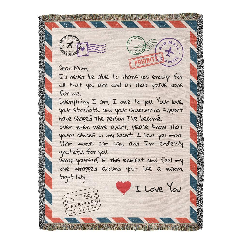 Letter To Mom - Heirloom Woven Blanket (Portrait)